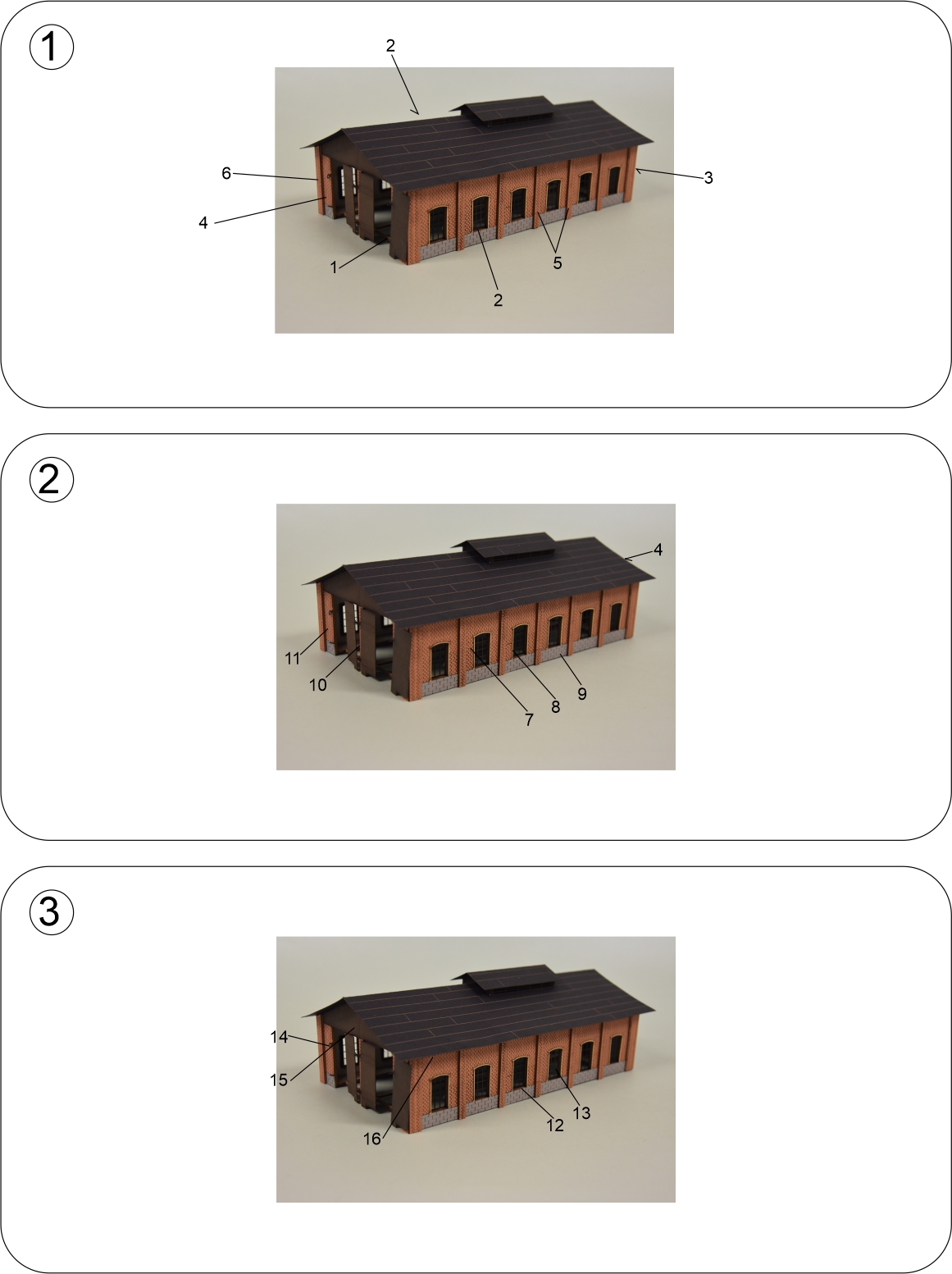 Bedienungsanleitung-129-N60105-N Zweiständiger Backstein-Lokschuppen